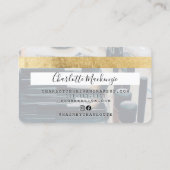 Kredietkaart: schoonheidsmonogram goud witte foto visitekaartje (Achterkant)