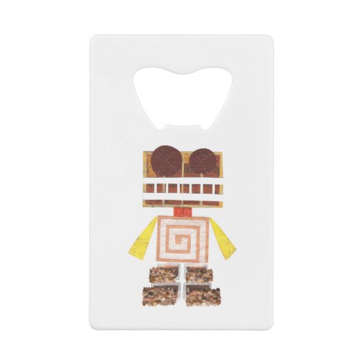 Kredietkaart voor Chocolade Robot Open Creditkaart Flessenopener (Voorkant)
