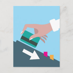 Kredietkaart voor handbediende zwemmen briefkaart