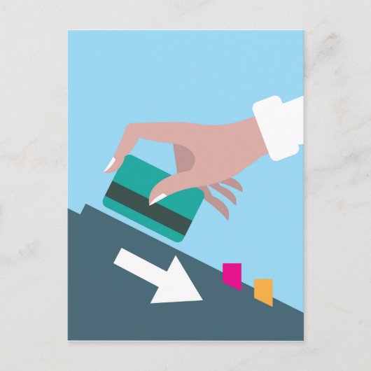 Kredietkaart voor handbediende zwemmen briefkaart (Voorkant)