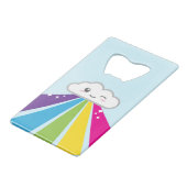 Kredietkaart voor Kawaii Cloud en Rainbow Open Creditkaart Flessenopener (Voorkant Gekanteld)