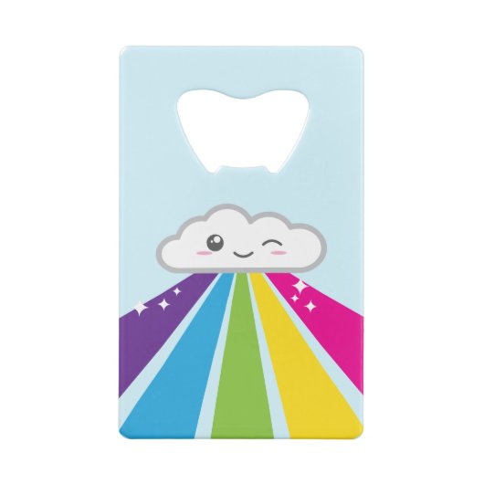 Kredietkaart voor Kawaii Cloud en Rainbow Open Creditkaart Flessenopener (Achterkant)