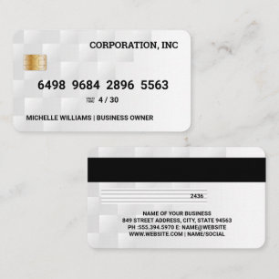 KredietKaart   White Geometric Modern Pattern Visitekaartje