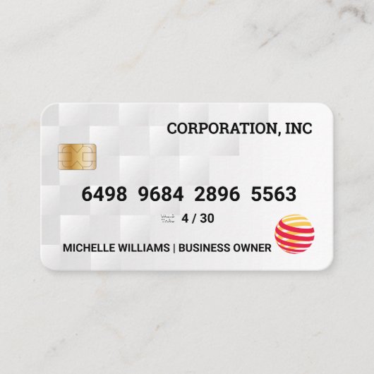 KredietKaart | White Geometric Modern Pattern Visitekaartje (Voorkant)