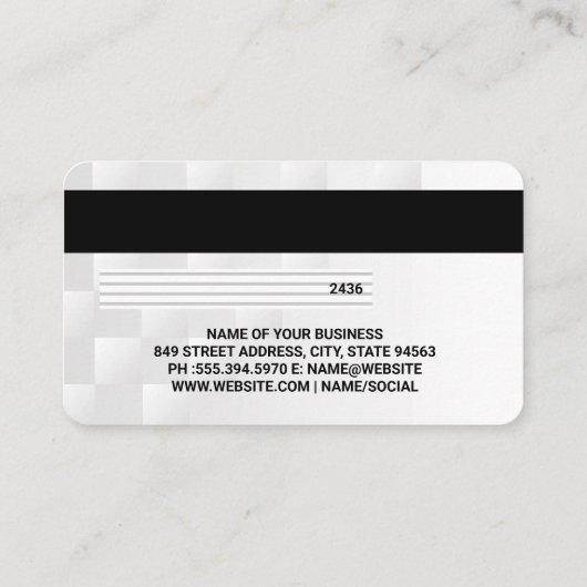 KredietKaart | White Geometric Modern Pattern Visitekaartje (Achterkant)