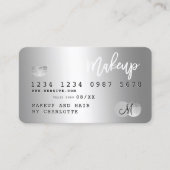 Kredietkaart zilver van metalen make-up monogram visitekaartje (Voorkant)