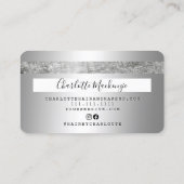 Kredietkaart zilver van metalen make-up monogram visitekaartje (Achterkant)