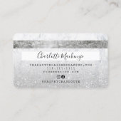 Kredietkaart zilverglitter marmer chic monogram visitekaartje (Achterkant)