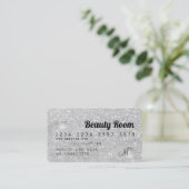 Kredietkaart zilverglitter schoonheidsmonogram visitekaartje (Staand voorkant)