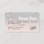 Kredietkaart zilverglitter visitekaartje (Voorkant)