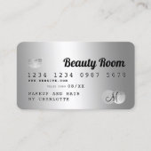 Kredietkaart zilvervormig monogram visitekaartje (Voorkant)