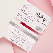 Kredietkaarthaarmake-up marmer chic monogram visitekaartje