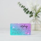 Kredietkaarthaarmake-up zeemeerminnend glitter-mon visitekaartje (Staand voorkant)