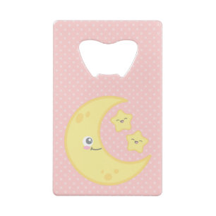 Kredietkaartopening Kawaii Moon en Stars Creditkaart Flessenopener