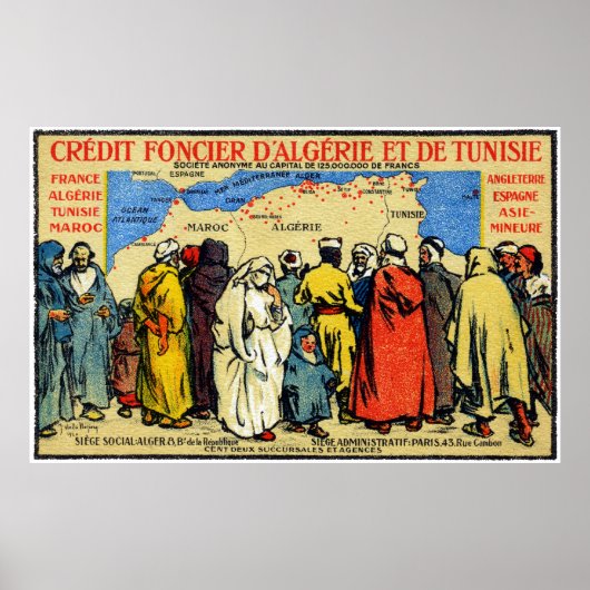 Kredietunie Noord-Afrika 1900 Poster (Voorkant)