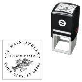  kreeft #1 tekening naam retouradres  zelfinktende stempel (In situ)