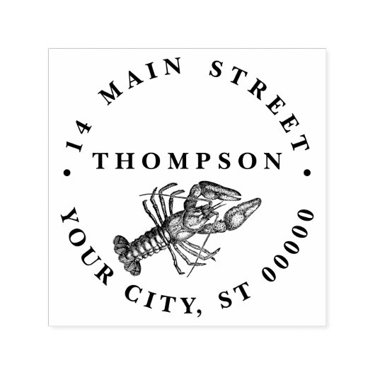  kreeft #1 tekening naam retouradres  zelfinktende stempel (Design)