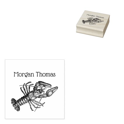  kreeft #1 tekening naam rubberstempel (Gestempeld)