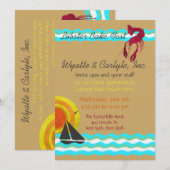 Kreeft Bak Strandfeest Uitnodiging (Voorkant / Achterkant)