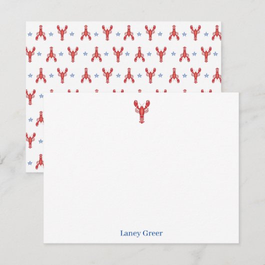 Kreeft Bake kreeft Roll Classic Coastal Notitiekaartje (Voorkant / Achterkant)