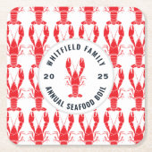 Kreeft Bake Pattern Seafood Boil Kartonnen Onderzetters (Voorkant)