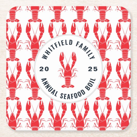 Kreeft Bake Pattern Seafood Boil Kartonnen Onderzetters (Voorkant)