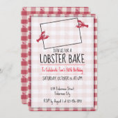 Kreeft Bake Rood & Wit Verjaardag Uitnodigen Foto Kaart (Voorkant / Achterkant)
