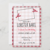 Kreeft Bake Rood & Wit Verjaardag Uitnodigen Foto Kaart (Voorkant)