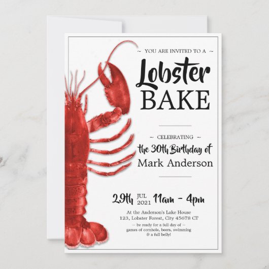 Kreeft Bake Theme 30e verjaardag viering Kaart (Voorkant)