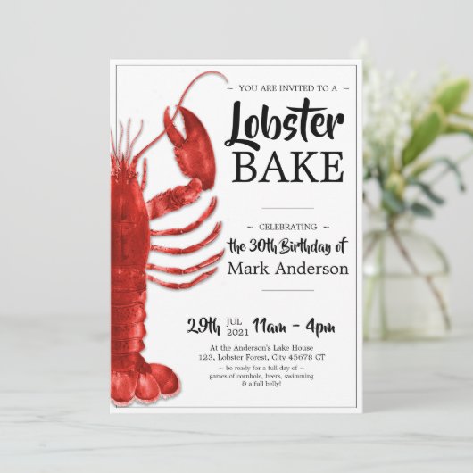 Kreeft Bake Theme 30e verjaardag viering Kaart (Staand voorkant)