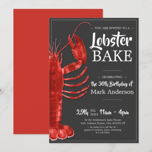 Kreeft Bake Theme 30e verjaardag viering Kaart (Voorkant / Achterkant)