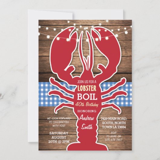 Kreeft BBQ Verjaardagsfeestje voor alle leeftijden Kaart (Voorkant)