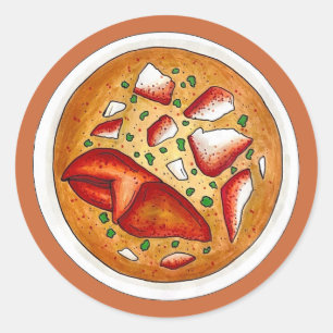 Kreeft Bisque Soep Vis en zeevruchten Voeding Koke Ronde Sticker