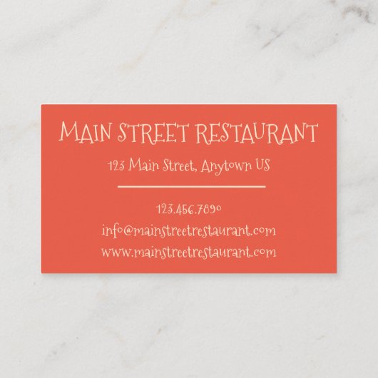 Kreeft Bisque Soep Vis en zeevruchten Voedsel Rest Visitekaartje (Achterkant)