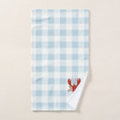 Kreeft Blauw Check Gingham Patroon Badhanddoek Set Bad Handdoek (Handdoek)