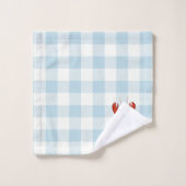 Kreeft Blauw Check Gingham Patroon Badhanddoek Set Bad Handdoek (Wasdoekje)