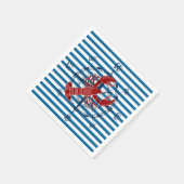 Kreeft Blauw en Wit Horizontale Streep Servetten (Hoek)