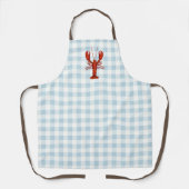 Kreeft Blauw Gingham Pattern Over Schort (Voorkant)