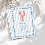 Kreeft Blauwe Streep Nautische bruiloft Kaart<br><div class="desc">Kreeft Blauwe Streep Nautische Huwelijksuitnodiging</div>