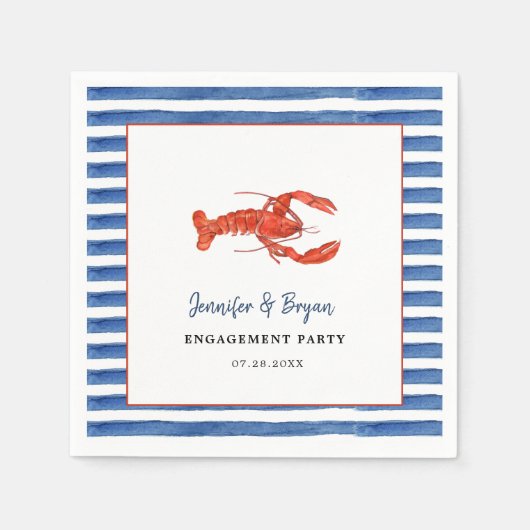Kreeft Boil verlovingsfeest Servet (Voorkant)