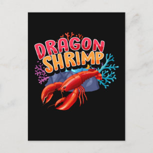 Kreeft Cartoon Personage Draak Garnalen Banner Ont Briefkaart