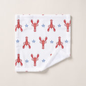 Kreeft die zich settelt bij Preppy Zeekust Bad Handdoek (Wasdoekje)