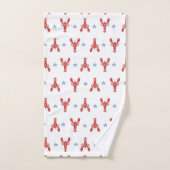 Kreeft die zich settelt in Preppy Zeekust Bad Handdoek (Handdoek)