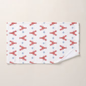 Kreeft die zich settelt in Preppy Zeekust Bad Handdoek (Handdoek)