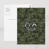 Kreeft Dierenriem Symbool op Bosland Digital Camo Briefkaart (Voorkant / Achterkant)
