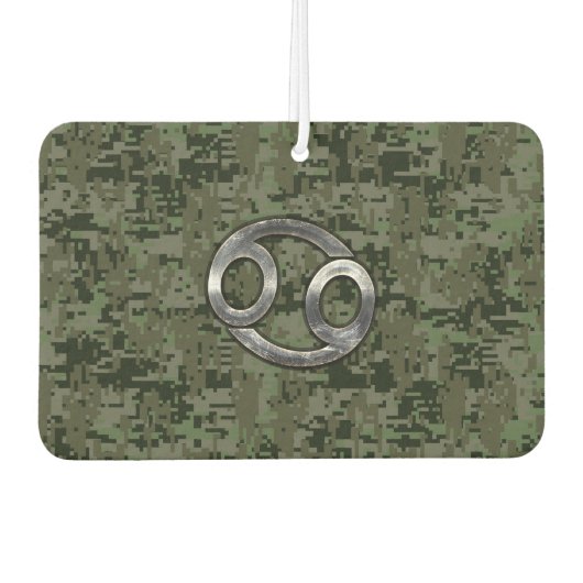 Kreeft Dierenriem Symbool op groene digitale camou Luchtverfrisser (Voorkant)