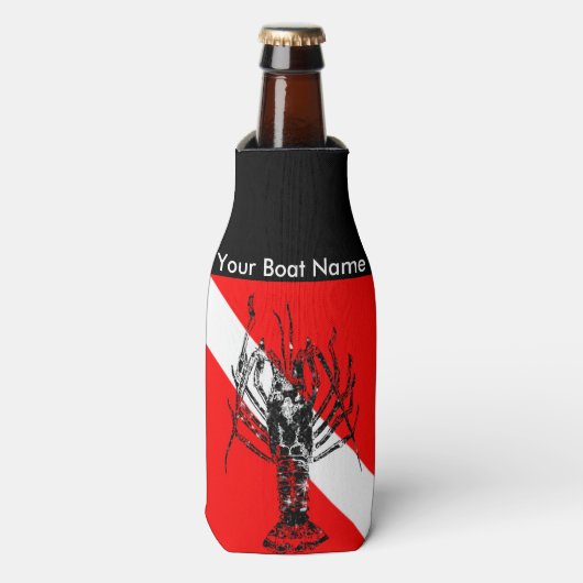 Kreeft duik vlag flesjeskoeler (Fles Voorkant)