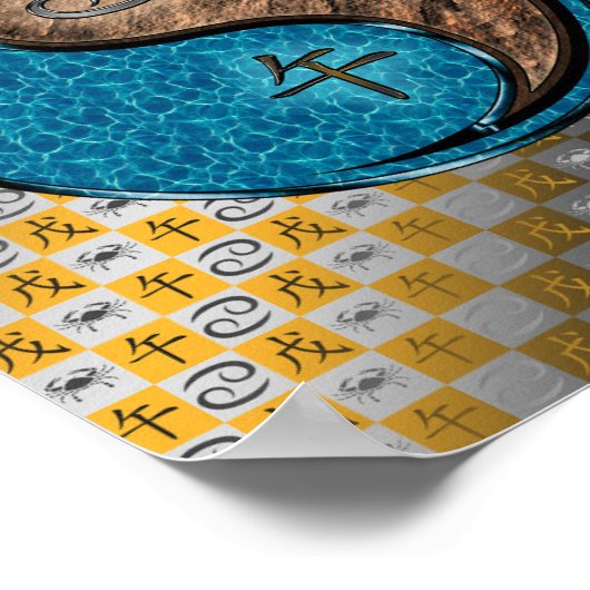 Kreeft en aarde paard poster (Hoek)