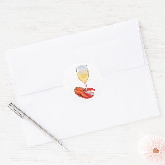 Kreeft en wijn Sticker (Envelop)
