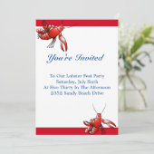 kreeft feest uitnodiging (Staand voorkant)